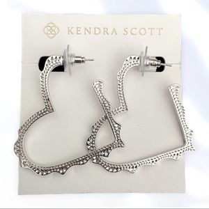 Kendra Scott Sophie Heart Hoop Silver NWT